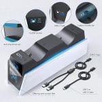 OIVO PS5 Charging Station, OIVO 2H Fast PS5 Controller Charger for Playstation 5 Dualsense Controller, Upgrade PS5 Charging Dock with 2 Types of Cable, PS5 Charger for Dual PS5 Controller, USB - Image 3