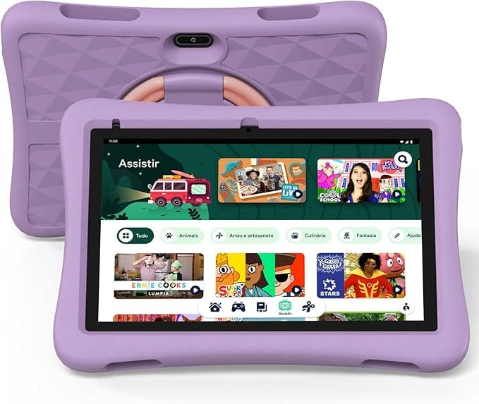 Plimpton PlimPad P2 Tablet Case - Soft Silicone Purple Shockproof Cover With Stand