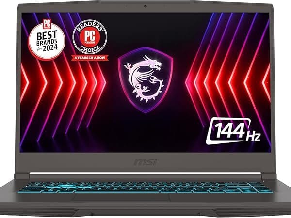 MSI Thin 15 15.6” 144Hz FHD Gaming Laptop: Intel Core i5-13420H, NVIDIA Geforce RTX 2050, 16GB DDR5, 512GB NVMe SSD, Cooler Boost 5, Win 11: Black B13UCX-2040US