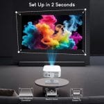 Salange Smart Portable Projector with Stand – Native 1080P, Android 13, 4K HDR Support, WiFi & Bluetooth, 300" Display - Image 6