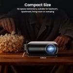 HAPPRUN 1080P Bluetooth Projector – Portable Mini Movie Projector with Speaker, 200” Display Support - Image 3