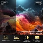 Salange Smart Portable Projector with Stand – Native 1080P, Android 13, 4K HDR Support, WiFi & Bluetooth, 300" Display - Image 7