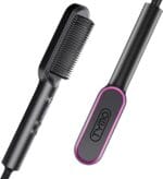 TYMO Hair Straightener Brush, Hair Iron with Built-in Comb. Tourmaline Ceramic Coating