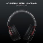 EKSA Gaming Headset, Wired PS4 Headset with Noise Canceling Mic, Over-Ear Gaming Headphones Compatible with Xbox One Controller, for PS4, PS5, PC, Laptop (E900-Red)  - Color : Red - Image 3