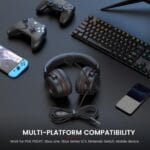 EKSA Gaming Headset, Wired PS4 Headset with Noise Canceling Mic, Over-Ear Gaming Headphones Compatible with Xbox One Controller, for PS4, PS5, PC, Laptop (E900-Red)  - Color : Red - Image 6