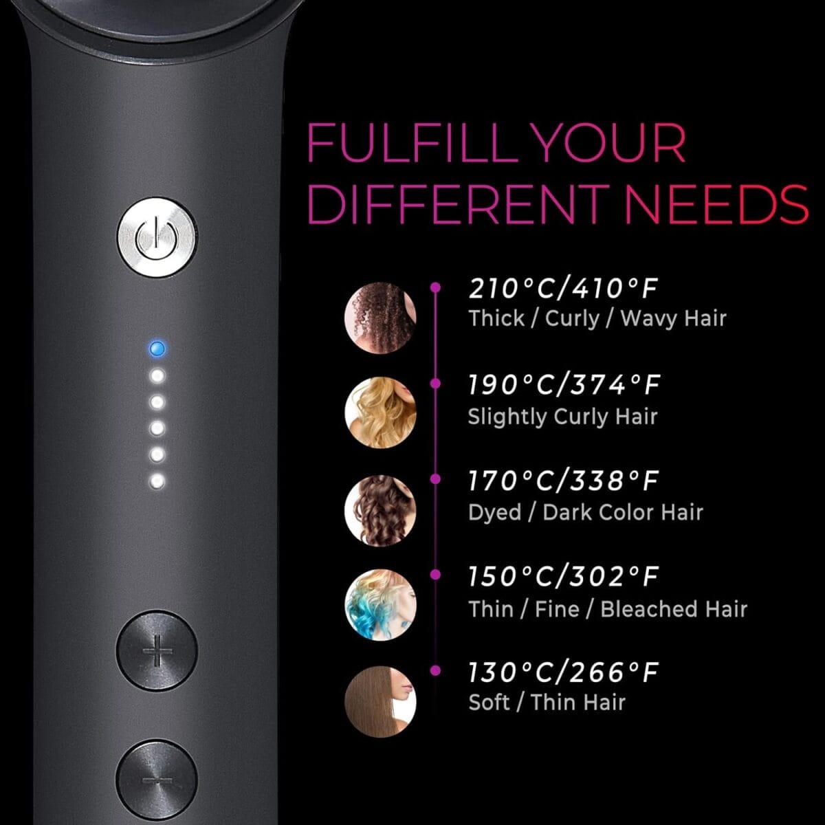 TYMO Hair Straightener Brush, Hair Iron with Built-in Comb. Tourmaline Ceramic Coating - Image 3