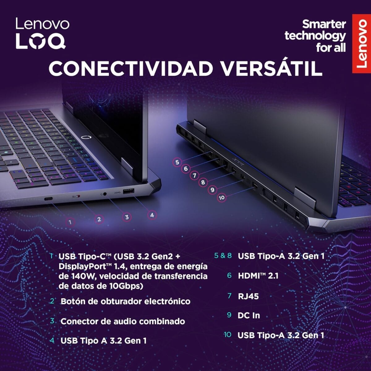 Lenovo Gaming Laptop LOQ RTX 5050|15.6" FHD Intel Core i5 |24GB RAM 512GB SSD| AI PC | NVIDIA GeForce| Backlit Keyboard, Windows 11 Home - Image 8
