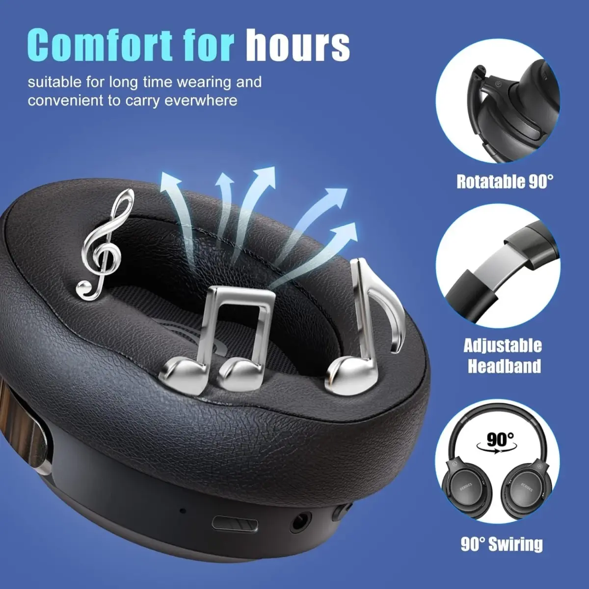BERIBES Active Noise Cancelling Headphones - Image 3