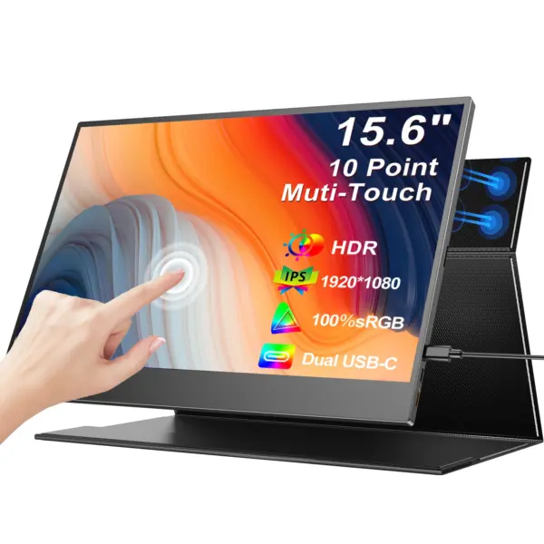 MagicRaven Portable Touchscreen Monitor, 15.6" 1080P Portable Monitor for Laptop, HDMI USB C Computer Gaming Display with Speakers