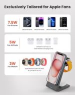 3 in 1 Wireless Charging Station, Foldable Magnetic Charger Stand for Multiple Devices, - Image 7