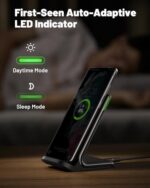 INIU Wireless Charger Stand, 15W Fast Wireless Charging Station with Sleep-Friendly - Image 3