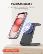 3 in 1 Wireless Charging Station, Foldable Magnetic Charger Stand for Multiple Devices, - Image 2