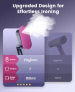 Jack ＆ Rose Travel Steamer for Clothes 1200w,Steam Iron,Portable Handheld Travel Size Steamer iron, - Image 9