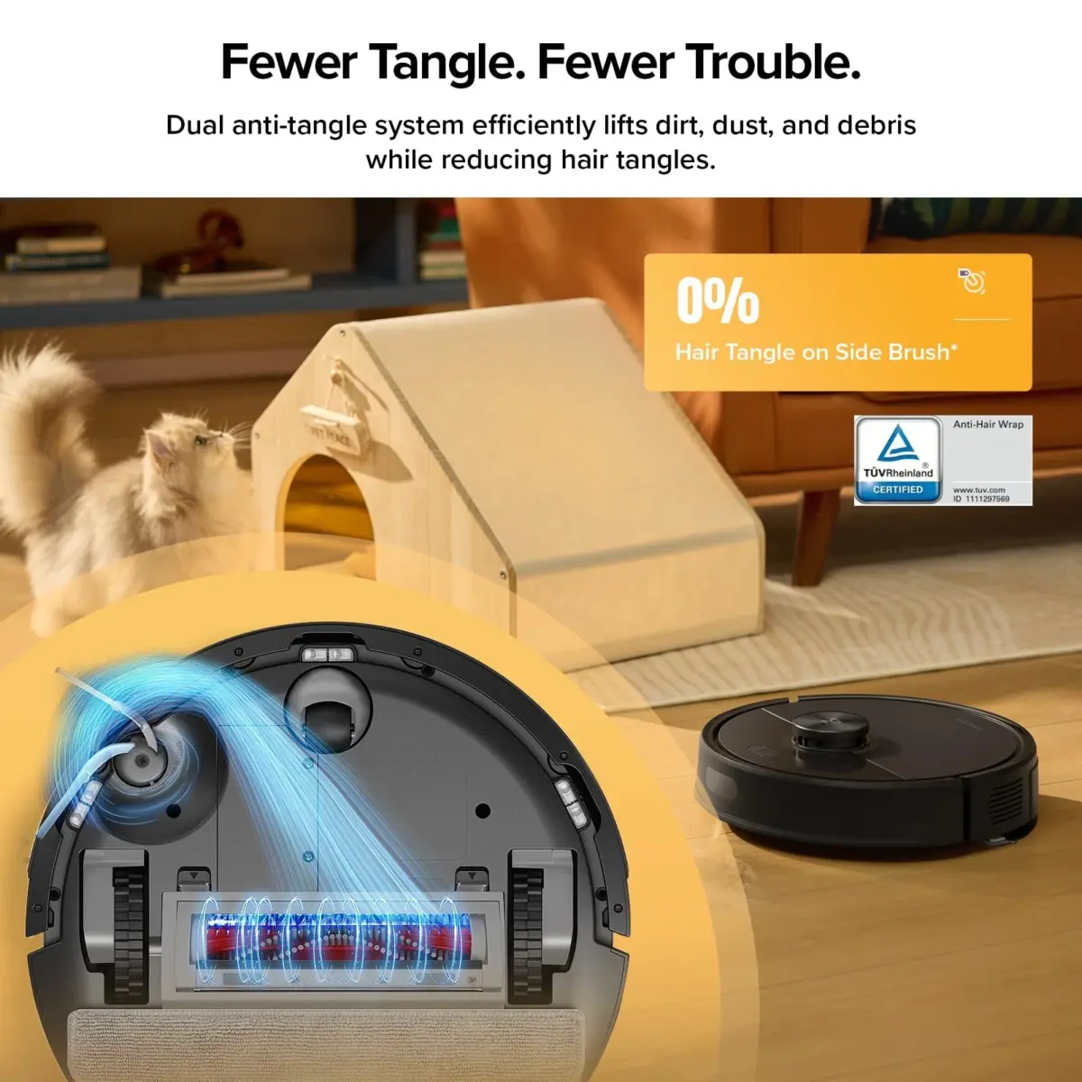 roborock Q7 TF+(Upgraded from Q5 Pro+) Robot Vacuum and Mop, 7 Weeks Self-Emptying, 10000Pa Suction, Dual Anti-Tangle System, - Image 4