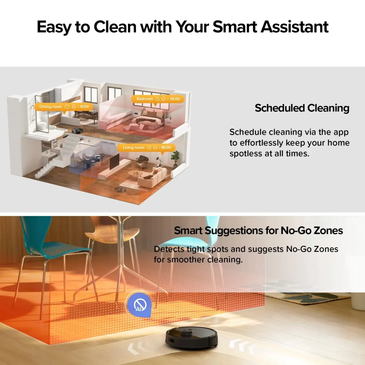roborock Q7 TF+(Upgraded from Q5 Pro+) Robot Vacuum and Mop, 7 Weeks Self-Emptying, 10000Pa Suction, Dual Anti-Tangle System, - Image 8
