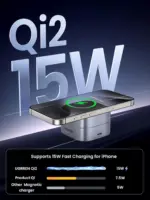 UGREEN Foldable 2-in-1 MagFlow Qi2 Wireless Charging Station 15W for Apple Magsafe Charger iPhone, Fast Magnetic Wireless Charger Stand for iPhone 17-12 Series, AirPods, iWatch - With 1M USB C Cable - Image 8