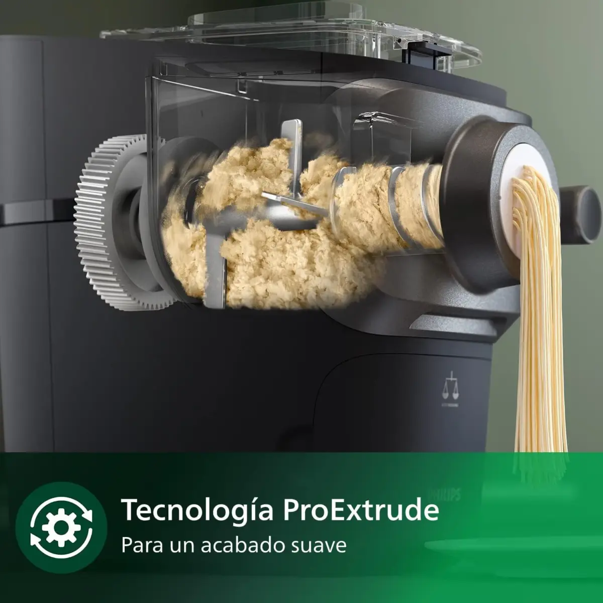 Philips Pasta Maker Series 7000 - ProExtrude Technology, Auto-Weighing, Fully Automatic, 8 Shaping Discs, Black (HR2665/93) - Image 5