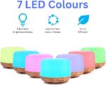 AZULON Aromatherapy Diffuser 300ml Essential Oil & Cool Mist Humidifier with Remote Control, 7 LED Colours, Timer & Auto Shut-Off - Image 3