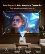 Smart Projector with 4K 8K Support, Portable Projectors 600 ANSI | with Wifi6 and Bluetooth5.4 - Image 4