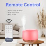AZULON Aromatherapy Diffuser 300ml Essential Oil & Cool Mist Humidifier with Remote Control, 7 LED Colours, Timer & Auto Shut-Off - Image 4