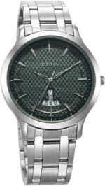 Titan Men's Analog Watch - Textured Silver Dial with Date Function - Silver - Image 5