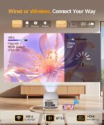 Smart Projector with 4K 8K Support, Portable Projectors 600 ANSI | with Wifi6 and Bluetooth5.4 - Image 2