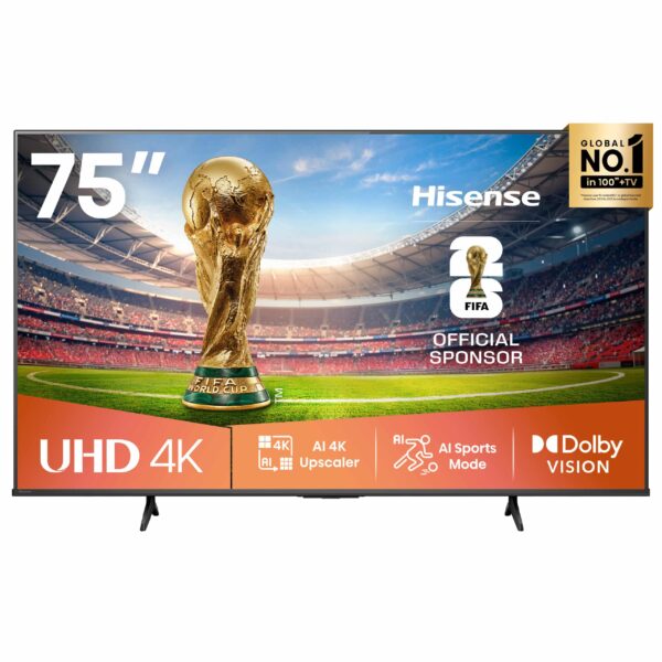 Hisense 75" 4K UHD Smart TV (75A6Q) – Dolby Vision, AI 4K Upscaler & VIDAA Smart TV