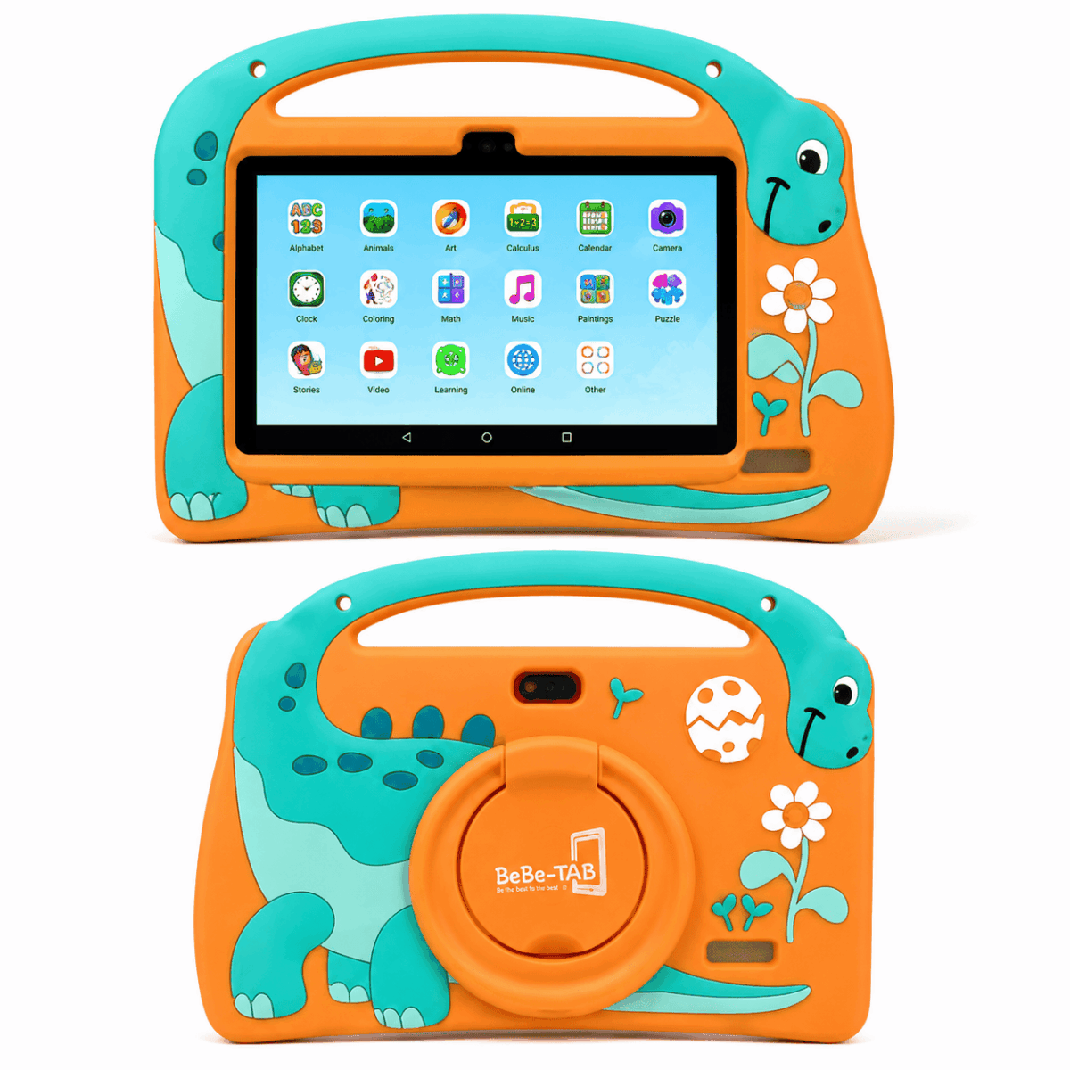 BeBe-TAB RINO 7" Kids Android Tablet – Android 14, 6GB RAM, 256GB Storage, Wi-Fi, Quad-Core, Dual Camera, Protective Dinosaur Case - Image 3