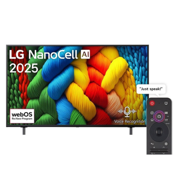 LG 75" NanoCell 4K Smart TV (75NANO80A6A) – α7 AI Processor Gen8, Nano Color & webOS