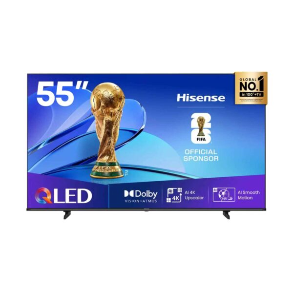 Hisense 55" 4K UHD QLED Smart TV (55Q6Q) – Dolby Vision, Dolby Atmos & AI 4K Upscaler