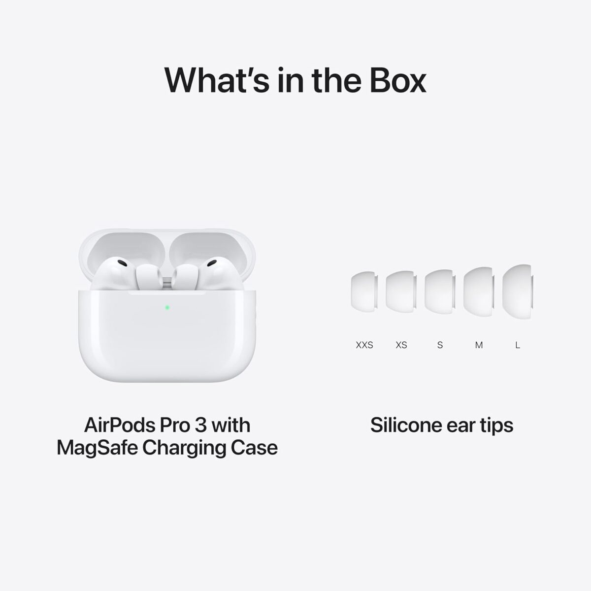 Original Apple AIR PODS PRO 3 Wireless headphones with charging case. includes 5 ear tip sizes - Image 5