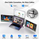 KPKUE 14" Triple Laptop Screen Extender, FHD IPS Multi Screen Extender with USB-C/USB-A - Image 2