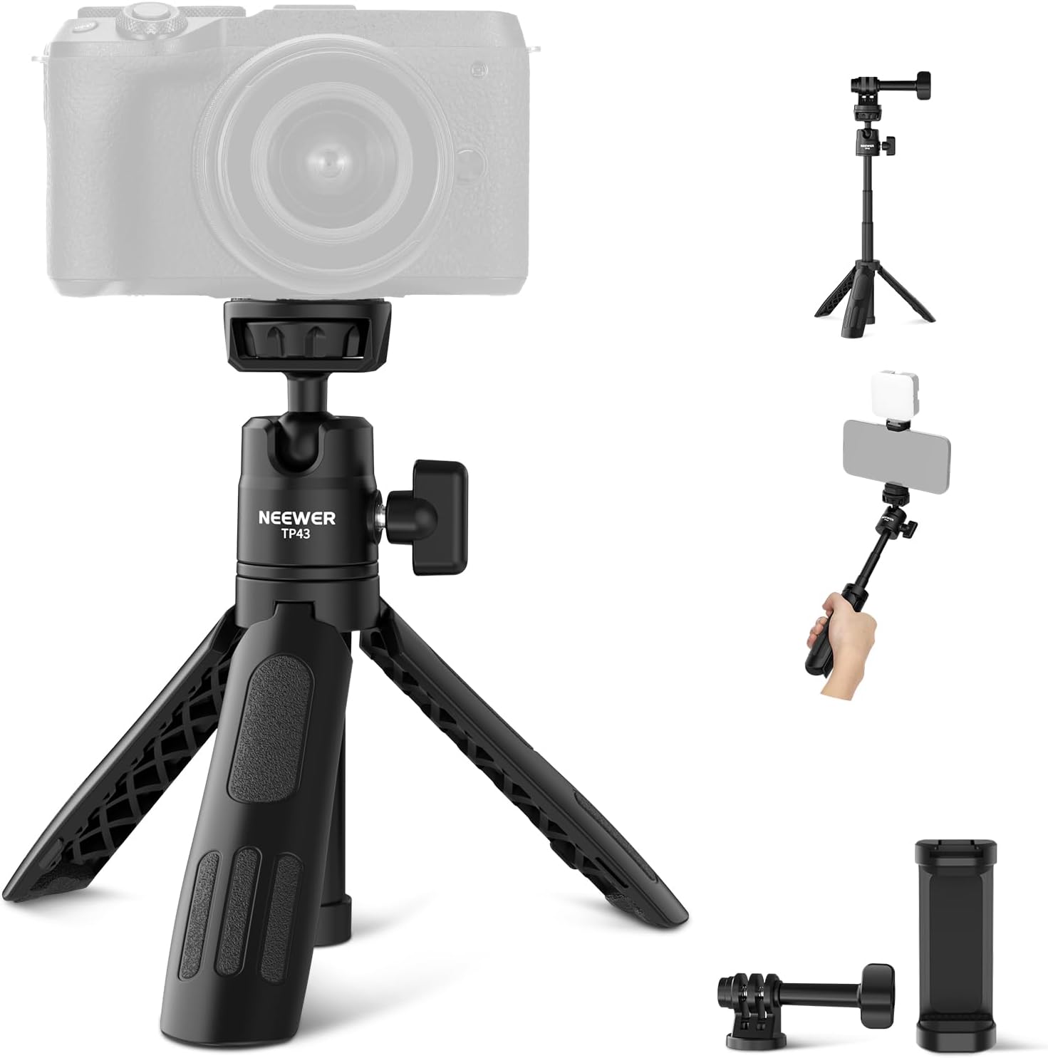 61h3903S2L._AC_SL1500_-2.jpg Neewer Mini Desktop Selfie Stick Tripod Compatible with iPhone GoPro Insta360 DJI with 360° - Image 1