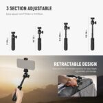 Neewer Mini Desktop Selfie Stick Tripod Compatible with iPhone GoPro Insta360 DJI with 360° - Image 2