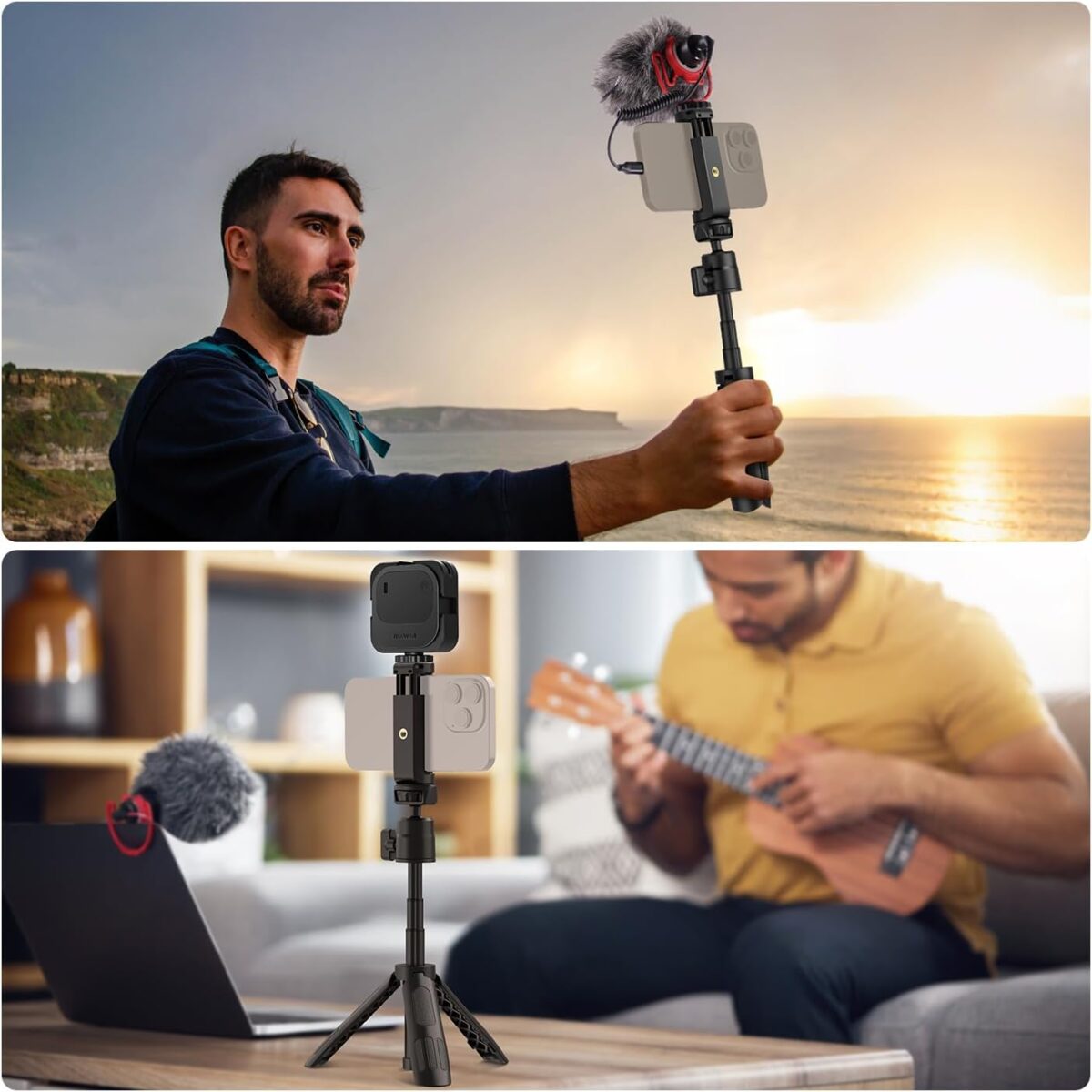 Neewer Mini Desktop Selfie Stick Tripod Compatible with iPhone GoPro Insta360 DJI with 360° - Image 7