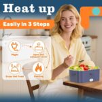 Electric Heated Lunch Box, 1.8L 304 Stainless Steel Reheating Food Warmer, Portable Electric Lunch Box - Image 4