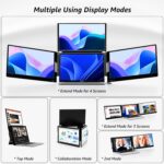 KPKUE 14" Triple Laptop Screen Extender, FHD IPS Multi Screen Extender with USB-C/USB-A - Image 4