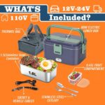 Electric Heated Lunch Box, 1.8L 304 Stainless Steel Reheating Food Warmer, Portable Electric Lunch Box - Image 5