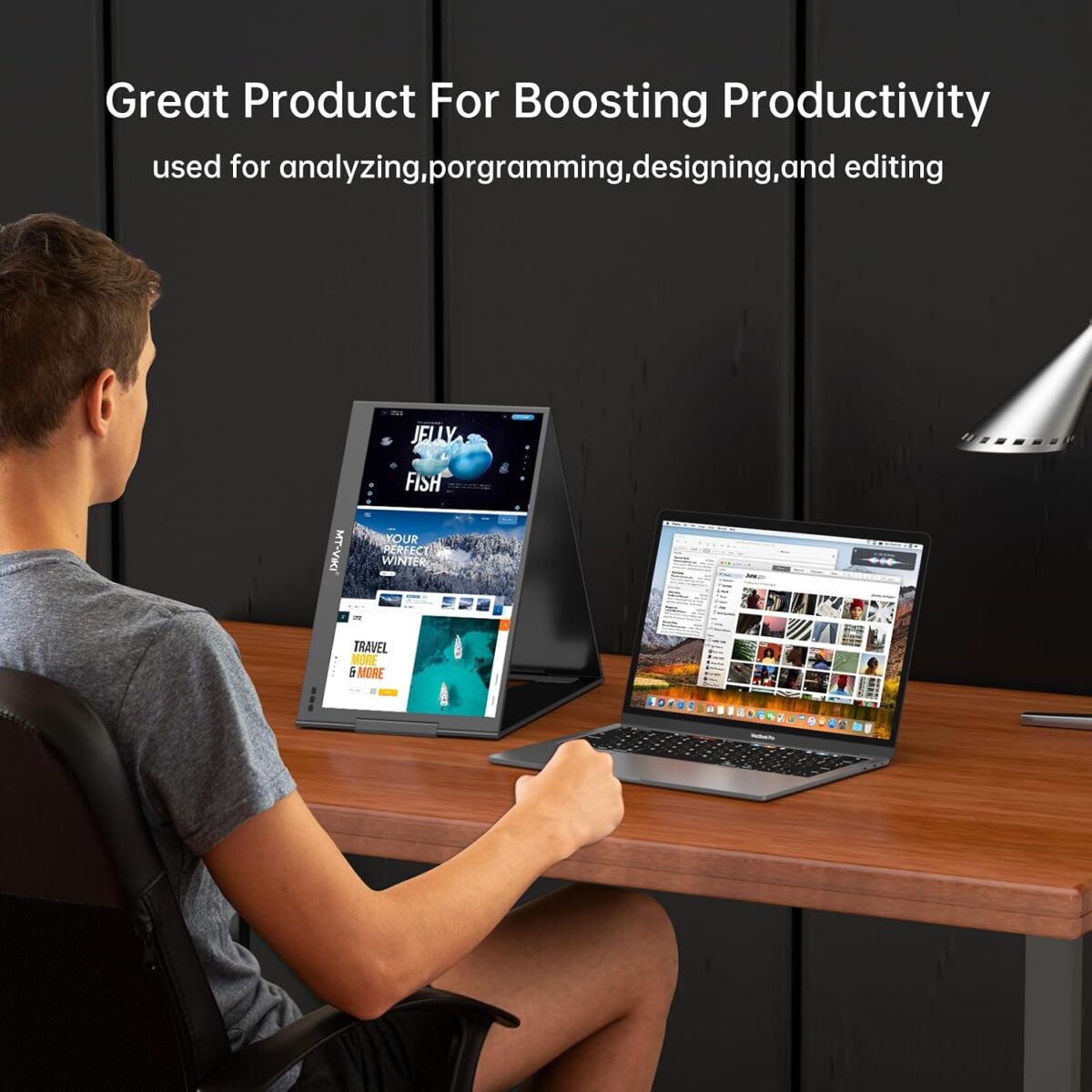 MT-VIKI 15.6 inch Laptop Screen Extender, Potable Screen - Size : 15.6" Monitor - Image 8