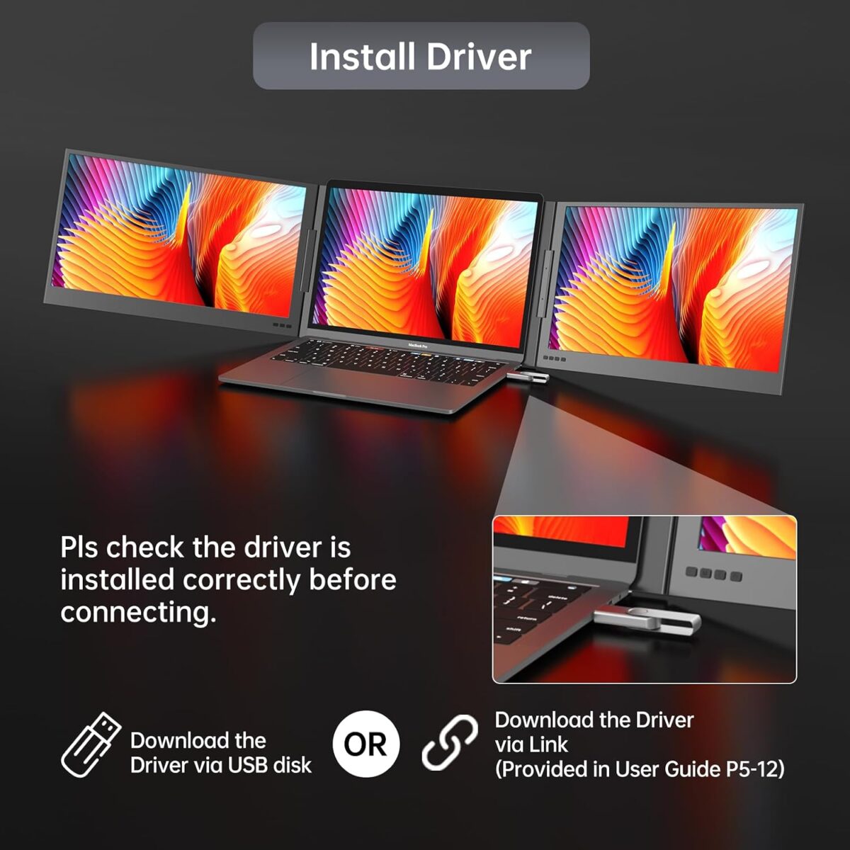 MT-VIKI 15.6 inch Laptop Screen Extender, Potable Screen - Size : 15.6" Monitor - Image 3