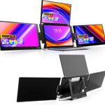 KPKUE 14" Triple Laptop Screen Extender, FHD IPS Multi Screen Extender with USB-C/USB-A