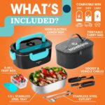 TRAVELISIMO 3 in 1 Electric Lunch Box, 80 W, 12 V/24 V/220 V, 1.5L - Image 5