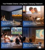 Mini Projector 1080P HD,4K Supported Portable Movie Projector-200” Display,Built-in Speaker - Image 9