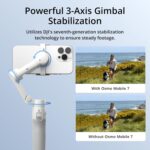 DJI Osmo Mobile 7 Gimbal Stabilizer for iPhone, Android, Built-in Tripod - Grey - Image 2