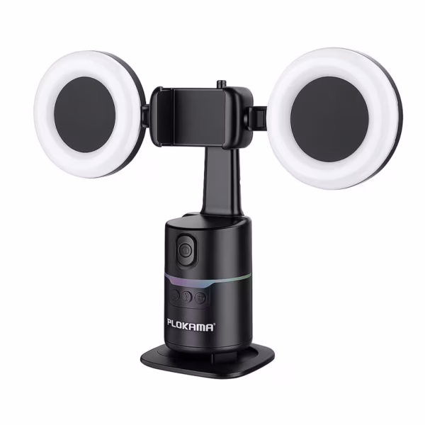 Plokama A20 Pro AI Auto Face Tracking 360 Smart Shooting Gimbal With LED Lights