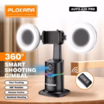 Plokama A20 Pro AI Auto Face Tracking 360 Smart Shooting Gimbal With LED Lights - Image 7
