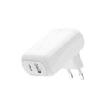 Belkin BoostCharge 42W Dual Wall Charger, USB-C and USB-A, EU Plug, White