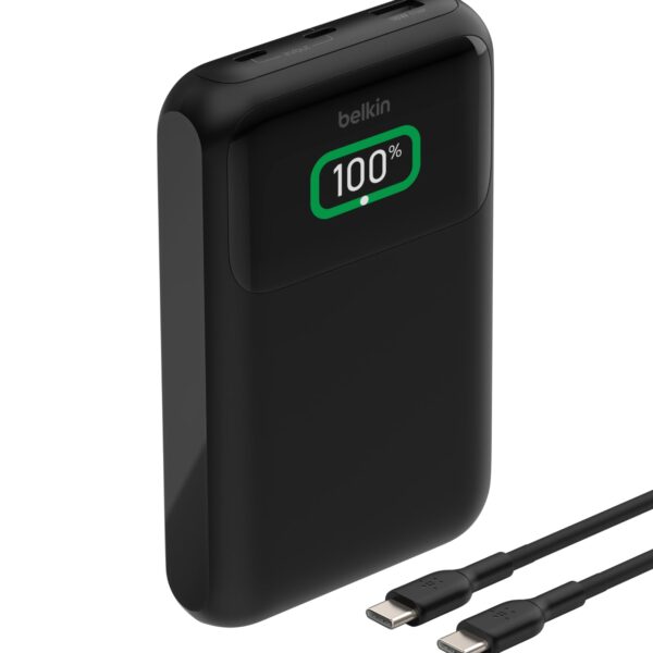 Belkin BoostCharge 20000mAh 65W 3-Port Laptop Power Bank, Black