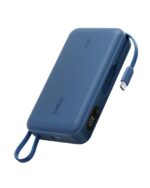 Belkin UltraCharge 20000mAh 45W Power Bank with Built-in USB-C Cable, Blue