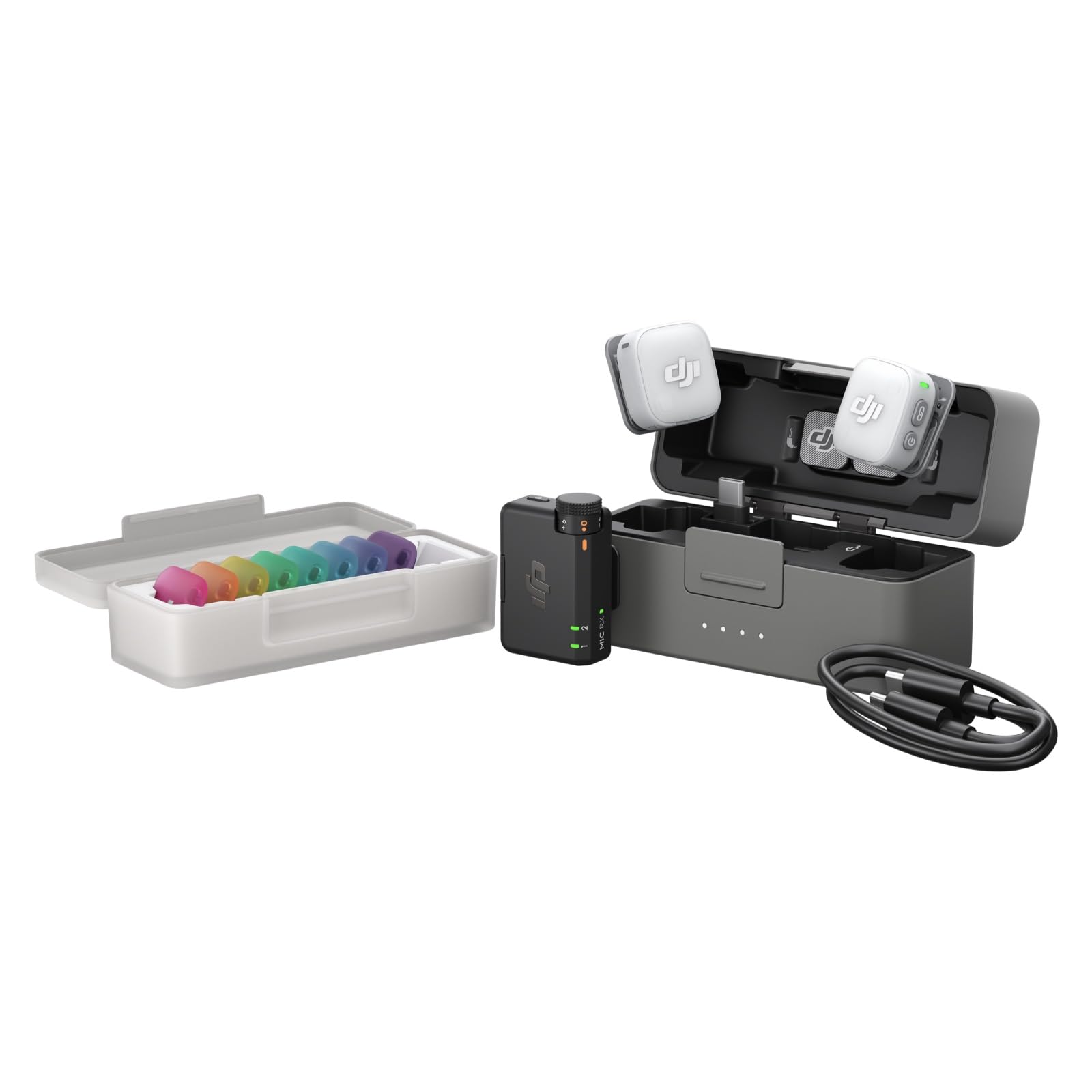 51Sbe5x90IL.jpg DJI Mic Mini 2 Wireless Microphone Kit, 2 TX + 1 RX + Charging Case - Image 1